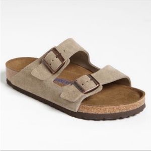 Birkenstock Arizona Soft Footbed Taupe Suede Sandals